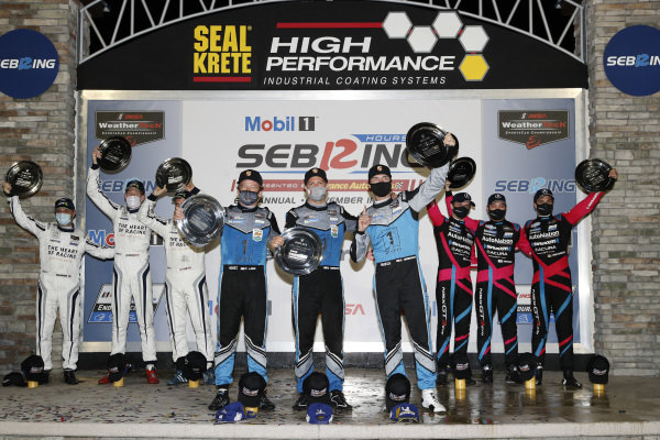 Podium:
Winning team: Wright Motorsports
Winning drivers: Ryan Hardwick, Patrick Long, Jan Heylen
Second place team: Heart Of Racing Team
Second place drivers: Roman De Angelis, Ian James, Darren Turner
Third place team: Meyer Shank Racing w/Curb-Agajanian
Third pace drivers: Mario Farnbacher, Matt McMurry, Shinya Michimi Podium:
Winning team: Wright Motorsports
Winning drivers: Ryan Hardwick, Patrick Long, Jan Heylen
Second place team: Heart Of Racing Team
Second place drivers: Roman De Angelis, Ian James, Darren Turner
Third place team: Meyer Shank Racing w/Curb-Agajanian
Third pace drivers: Mario Farnbacher, Matt McMurry, Shinya Michimi