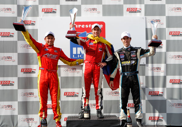 20-21 July, 2012, Edmonton, Alberta CA
Indy Lights podium (L-R): Sebastian Saavedra (P2), Carlos Munoz (P1) and Esteban Guerrieri (P3).
(c)2012, Phillip Abbott
LAT Photo USA 20-21 July, 2012, Edmonton, Alberta CA
Indy Lights podium (L-R): Sebastian Saavedra (P2), Carlos Munoz (P1) and Esteban Guerrieri (P3).
(c)2012, Phillip Abbott
LAT Photo USA