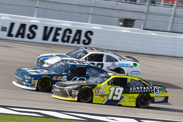 2017 NASCAR Xfinity Series - Boyd Gaming 300
Las Vegas Motor Speedway - Las Vegas, NV USA
Saturday 11 March 2017
Matt Tifft, Surface Sunscreen / Tunity / Braingear Toyota Camry, Brennan Poole and Aric Almirola
World Copyright: Nigel Kinrade/LAT Images
ref: Digital Image 17LAS1nk05952