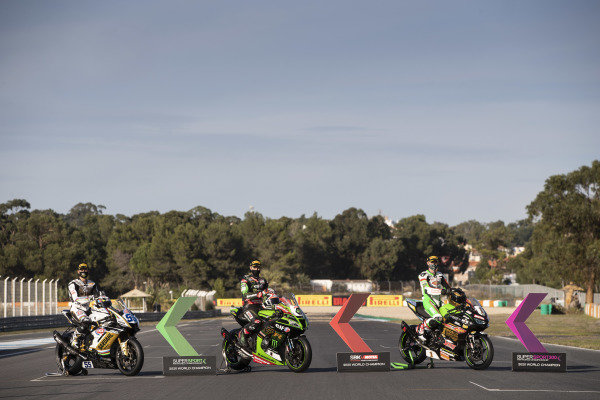 Andrea Locatelli, BARDAHL Evan Bros. WorldSSP Team, Jonathan Rea, Kawasaki Racing Team, Jeffrey Buis, World championship class winners. Andrea Locatelli, BARDAHL Evan Bros. WorldSSP Team, Jonathan Rea, Kawasaki Racing Team, Jeffrey Buis, World championship class winners.