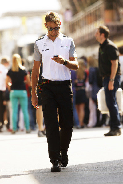 Circuit de Catalunya, Barcelona, Spain.
Friday 9 May 2014.
Jenson Button, McLaren.
World Copyright: Charles Coates/LAT Photographic.
ref: Digital Image _N7T8392 Circuit de Catalunya, Barcelona, Spain.
Friday 9 May 2014.
Jenson Button, McLaren.
World Copyright: Charles Coates/LAT Photographic.
ref: Digital Image _N7T8392