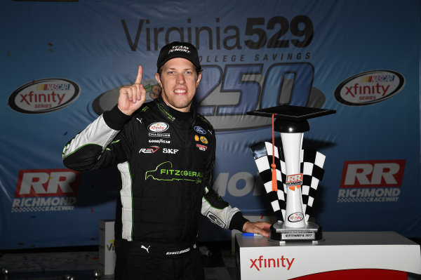NASCAR XFINITY Series
Virginia529 College Savings 250
Richmond Raceway, Richmond, VA USA
Saturday 9 September 2017
Brad Keselowski, Fitzgerald Glider Kits Ford Mustang wins
World Copyright: Rusty Jarrett
LAT Images NASCAR XFINITY Series
Virginia529 College Savings 250
Richmond Raceway, Richmond, VA USA
Saturday 9 September 2017
Brad Keselowski, Fitzgerald Glider Kits Ford Mustang wins
World Copyright: Rusty Jarrett
LAT Images