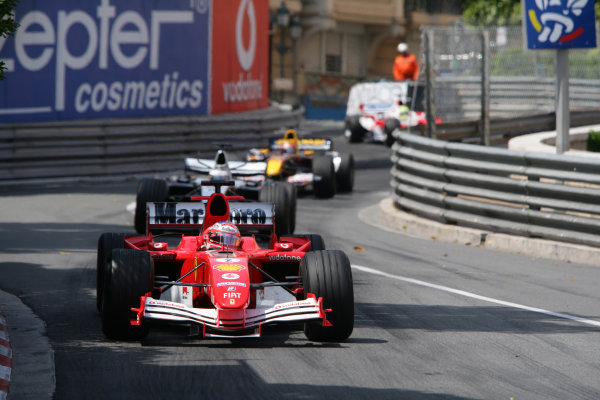 2005 Monaco Grand Prix - Sunday RaceMonaco, Monte Carlo. 22nd May 2005
Rubens Barrichello, Ferrari F2005, leads Juan Pablo Montoya, McLaren Mercedes MP4-20 and Vitantonio Liuzzi, Red Bull Racing Cosworth RB1. Action
World Copyright: Steve Etherington/LAT Photographic ref: 48mb Hi Res Digital Image