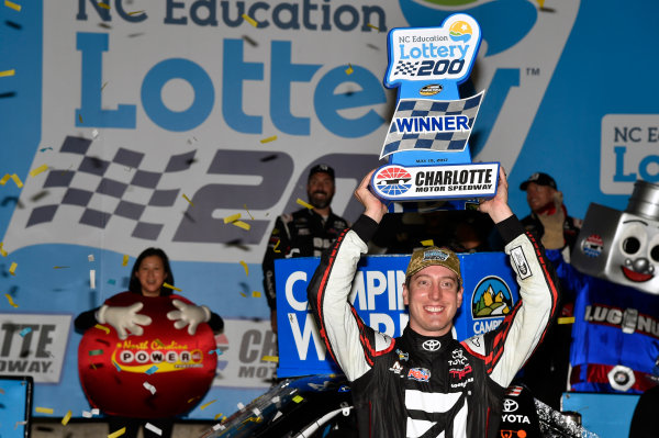 NASCAR Camping World Truck Series
North Carolina Education Lottery 200
Charlotte Motor Speedway, Concord, NC USA
Friday 19 May 2017
Kyle Busch, Cessna Toyota Tundra celebrates his win in Victory Lane
World Copyright: Nigel Kinrade
LAT Images
ref: Digital Image 17CLT1nk04895 NASCAR Camping World Truck Series
North Carolina Education Lottery 200
Charlotte Motor Speedway, Concord, NC USA
Friday 19 May 2017
Kyle Busch, Cessna Toyota Tundra celebrates his win in Victory Lane
World Copyright: Nigel Kinrade
LAT Images
ref: Digital Image 17CLT1nk04895