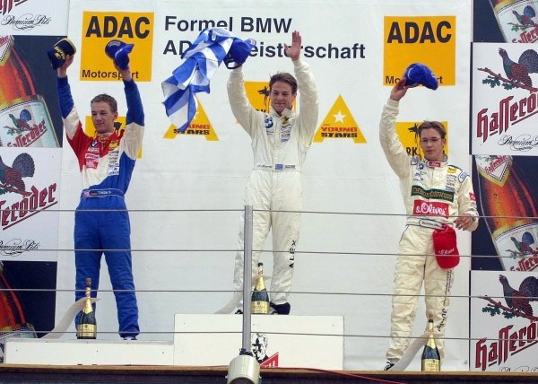 Podium and results:
1st. Alexander Margaritis (GRE), centre.
2nd Thomas Holzer (GER)	ADAC Berlin-Brandenb. / MŸcke, left.
3rd Maximilian Gštz (GER)	ADAC Nordbayern / MŸcke, right.
Formula BMW ADAC Championship, Rd5, Norisring, Germany. 30 June 2002.
DIGITAL IMAGE