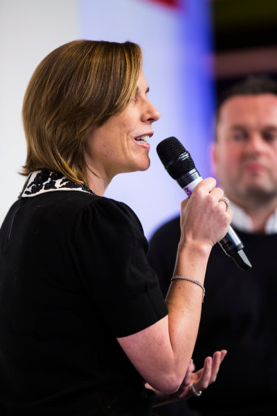 Autosport International Exhibition.
National Exhibition Centre, Birmingham, UK.
Sunday 15 January 2017.
Claire Williams (Williams Martini Racing Deputy Principle), is interviewed on the Autosport Stage
Photo: Sam Bloxham/LAT Photographic
ref: Digital Image _SLA6187