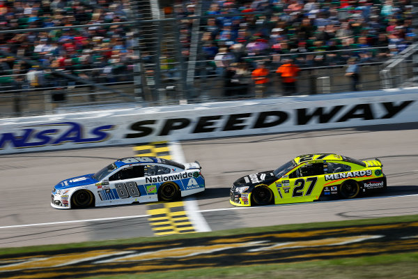 Monster Energy NASCAR Cup Series
Hollywood Casino 400
Kansas Speedway, Kansas City, KS USA
Sunday 22 October 2017
Dale Earnhardt Jr, Hendrick Motorsports, Nationwide Chevrolet SS and Paul Menard, Richard Childress Racing, Richmond/Menards Chevrolet SS
World Copyright: Barry Cantrell
LAT Images