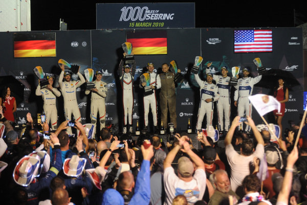 GTE Pro Podium, #81 BMW Team MTEK BMW M8 GTE: Martin Tomczyk, Nicky Catsburg, Alexander Sims, #91 Porsche GT Team Porsche 911 RSR: Richard Lietz, Gianmaria Bruni and #67 Ford Chip Ganassi Racing Ford GT: Andy Priaulx, Harry Tincknell GTE Pro Podium, #81 BMW Team MTEK BMW M8 GTE: Martin Tomczyk, Nicky Catsburg, Alexander Sims, #91 Porsche GT Team Porsche 911 RSR: Richard Lietz, Gianmaria Bruni and #67 Ford Chip Ganassi Racing Ford GT: Andy Priaulx, Harry Tincknell