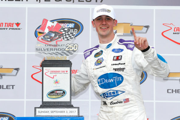 NASCAR Camping World Truck Series
Chevrolet Silverado 250
Canadian Tire Motorsport Park
Bowmanville, ON CAN
Sunday 3 September 2017
Austin Cindric, Draw-Tite\Reese Ford F150 celebrates in victory lane
World Copyright: Russell LaBounty
LAT Images