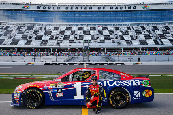 13-21 February, 2016, Daytona Beach, Florida USA  
Jamie McMurray, driver of the #1 McDonald's/Cessna Chevrolet, poses with his car after qualifying for the NASCAR Sprint Cup Series Daytona 500 at Daytona International Speedway on February 14, 2016 in Daytona Beach, Florida.  
LAT Photo USA via NASCAR via Getty Images