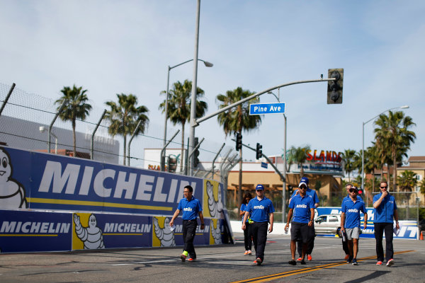 2014/2015 FIA Formula E Championship.
Long Beach ePrix, Long Beach, California, United States of America.
Friday 3 April 2015
Antonio Felix Da Costa (POR)/Amlin Aguri - Spark-Renault SRT_01E and Salvador Duran (MEX)/Amlin Aguri - Spark-Renault SRT_01E on a track walk.
Photo: Zak Mauger/LAT/Formula E
ref: Digital Image _L0U5936
2014/2015 FIA Formula E Championship.
Long Beach ePrix, Long Beach, California, United States of America.
Friday 3 April 2015
Antonio Felix Da Costa (POR)/Amlin Aguri - Spark-Renault SRT_01E and Salvador Duran (MEX)/Amlin Aguri - Spark-Renault SRT_01E on a track walk.
Photo: Zak Mauger/LAT/Formula E
ref: Digital Image _L0U5936