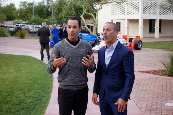 Verizon IndyCar Series
Desert Diamond West Valley Phoenix Grand Prix
Phoenix Raceway, Avondale, AZ USA
Saturday 28 May 2016
Helio Castroneves and Tony Kanaan celebrate their 20 years in IndyCar
World Copyright: Michael L. Levitt
LAT Images Verizon IndyCar Series
Desert Diamond West Valley Phoenix Grand Prix
Phoenix Raceway, Avondale, AZ USA
Saturday 28 May 2016
Helio Castroneves and Tony Kanaan celebrate their 20 years in IndyCar
World Copyright: Michael L. Levitt
LAT Images