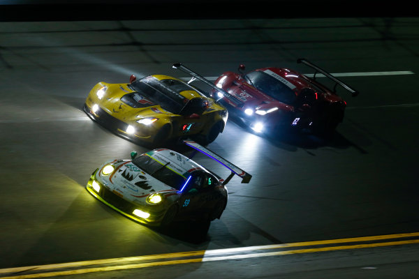 IMSA WeatherTech SportsCar Championship
Rolex 24 Hours
Daytona Beach, Florida, USA
Sunday 28 January 2018
#59 Manthey Racing Porsche 911 GT3 R, GTD: Steve Smith, Harald Proczyk, Sven Muller, Matteo Cairoli, Randy Walls #3 Corvette Racing Chevrolet Corvette C7.R, GTLM: Antonio Garcia, Jan Magnussen, Mike Rockenfeller
World Copyright: Jake Galstad
LAT Images

ref: Digital Image galstad-DIS-ROLEX-0118-306617