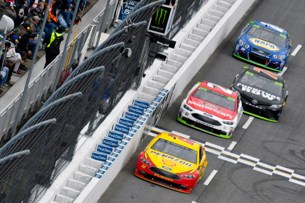 Monster Energy NASCAR Cup Series
First Data 500
Martinsville Speedway, Martinsville VA USA
Sunday 29 October 2017
Joey Logano, Team Penske, Shell-Pennzoil Ford Fusion and Ryan Blaney, Wood Brothers Racing, Motorcraft/Quick Lane Tire & Auto Center Ford Fusion
World Copyright: Nigel Kinrade
LAT Images Monster Energy NASCAR Cup Series
First Data 500
Martinsville Speedway, Martinsville VA USA
Sunday 29 October 2017
Joey Logano, Team Penske, Shell-Pennzoil Ford Fusion and Ryan Blaney, Wood Brothers Racing, Motorcraft/Quick Lane Tire & Auto Center Ford Fusion
World Copyright: Nigel Kinrade
LAT Images