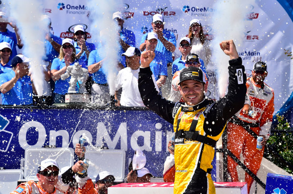 NASCAR XFINITY Series
One Main Financial 200
Dover International Speedway, Dover, DE USA
Saturday 3 June 2017
Kyle Larson, ParkerStore Chevrolet Camaro celebrates his win in Victory Lane
World Copyright: Nigel Kinrade
LAT Images
ref: Digital Image _JH37140