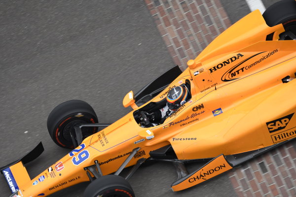 Verizon IndyCar Series
Fernando Alonso Test for Indianapolis 500
Indianapolis Motor Speedway, Indianapolis, IN USA
Wednesday 3 May 2017
Fernando Alonso turns his first career laps on an oval in preparation for his Indianapolis 500 debut.
World Copyright: Walt Kuhn
LAT Images