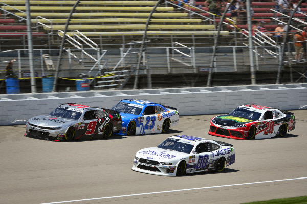 #9: Noah Gragson, JR Motorsports, Chevrolet Camaro Switch, #23: John Hunter Nemechek, GMS Racing, Chevrolet Camaro Fire Alarm Services, INC, #00: Cole Custer, Stewart-Haas Racing, Ford Mustang Jacob Companies, #20: Christopher Bell, Joe Gibbs Racing, Toyota Supra Rheem / RTP