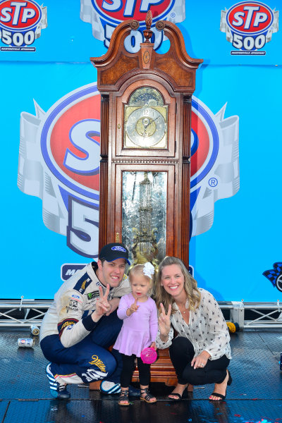 2017 Monster Energy NASCAR Cup Series
STP 500
Martinsville Speedway, Martinsville, VA USA
Sunday 2 April 2017
Brad, Scarlett, and Paige Keselowski in victory lane 
World Copyright: Logan Whitton/LAT Images
ref: Digital Image 17MART1LW2854