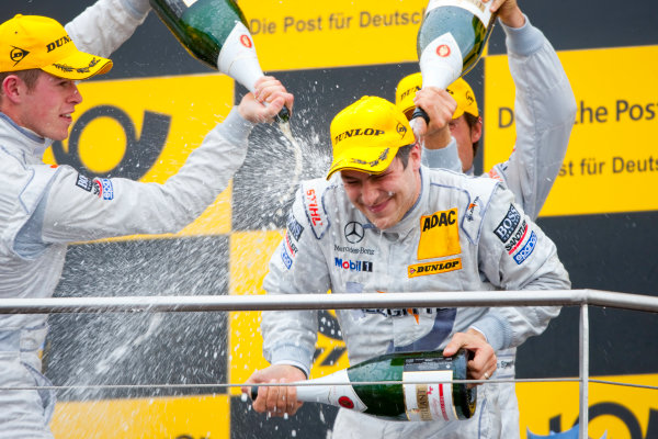 Dijon - Prenois, France. Sunday 11th October.
Gary Paffett (Salzgitter AMG Mercedes C-Klasse) celebrates his victory on the podium with Paul Di Resta (AMG Mercedes C-Klasse) and Bruno Spengler (Mercedes-Benz Bank AMG C-Klasse).
World Copyright: Alastair Staley/LAT Photographic.
Ref: _O9T0732
jpg Dijon - Prenois, France. Sunday 11th October.
Gary Paffett (Salzgitter AMG Mercedes C-Klasse) celebrates his victory on the podium with Paul Di Resta (AMG Mercedes C-Klasse) and Bruno Spengler (Mercedes-Benz Bank AMG C-Klasse).
World Copyright: Alastair Staley/LAT Photographic.
Ref: _O9T0732
jpg