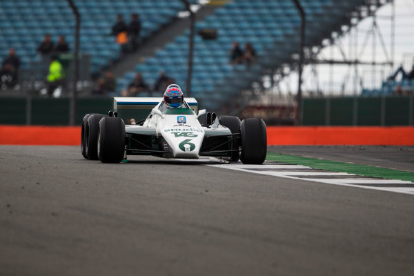 Silverstone, Northamptonshire, UK.
Saturday 15 July 2017.
Paul di Resta drives a 1982 Williams FW08B Cosworth 6 wheeled F1 car in a parade as part of the Williams 40th Anniversary celebrations.
World Copyright: Dom Romney/LAT Images
ref: Digital Image GT2R3232 Silverstone, Northamptonshire, UK.
Saturday 15 July 2017.
Paul di Resta drives a 1982 Williams FW08B Cosworth 6 wheeled F1 car in a parade as part of the Williams 40th Anniversary celebrations.
World Copyright: Dom Romney/LAT Images
ref: Digital Image GT2R3232