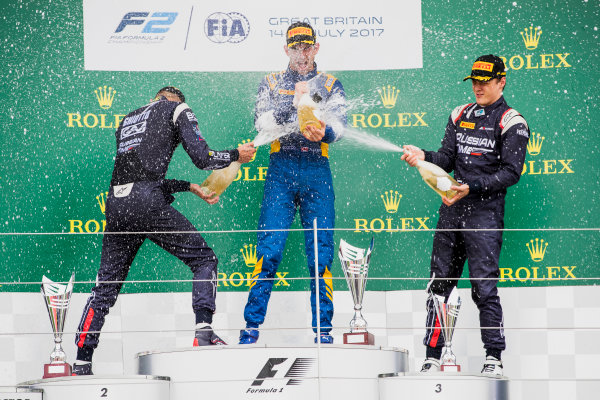 2017 FIA Formula 2 Round 6.
Silverstone, Northamptonshire, UK.
Sunday 16 July 2017.
Luca Ghiotto (ITA, RUSSIAN TIME), Nicholas Latifi (CAN, DAMS), Artem Markelov (RUS, RUSSIAN TIME).
Photo: Zak Mauger/FIA Formula 2.
ref: Digital Image _56I0788 2017 FIA Formula 2 Round 6.
Silverstone, Northamptonshire, UK.
Sunday 16 July 2017.
Luca Ghiotto (ITA, RUSSIAN TIME), Nicholas Latifi (CAN, DAMS), Artem Markelov (RUS, RUSSIAN TIME).
Photo: Zak Mauger/FIA Formula 2.
ref: Digital Image _56I0788