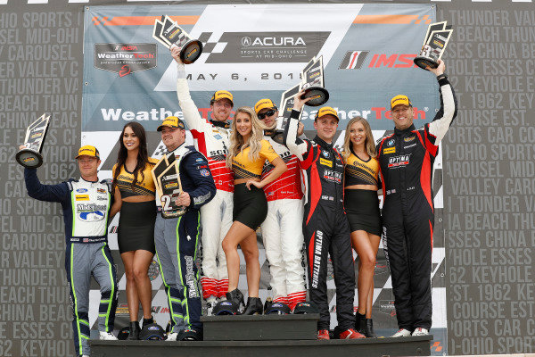 #60 Roush Performance / KohR Motorsports, Ford Mustang GT4, GS: Nate Stacy, Kyle Marcelli, podium, #8 Multimatic Motorsports, Ford Mustang GT4, GS: Chad McCumbee, Patrick Gallagher, #82 BimmerWorld Racing, BMW M4 GT4, GS: James Clay, Tyler Cooke #60 Roush Performance / KohR Motorsports, Ford Mustang GT4, GS: Nate Stacy, Kyle Marcelli, podium, #8 Multimatic Motorsports, Ford Mustang GT4, GS: Chad McCumbee, Patrick Gallagher, #82 BimmerWorld Racing, BMW M4 GT4, GS: James Clay, Tyler Cooke