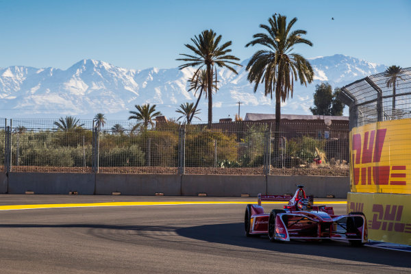 2017/2018 FIA Formula E Championship.
Round 3 - Marrakesh ePrix.
Circuit International Automobile Moulay El Hassan, Marrakesh, Morocco.
Friday 12 January 2018.
Jerome D???Ambrosio (BEL), Dragon Racing, Penske EV-2 
Photo: Sam Bloxham/LAT/Formula E
ref: Digital Image _J6I0417