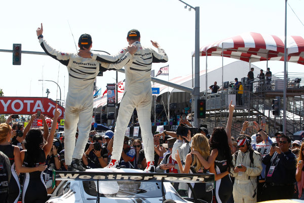 2017 IMSA WeatherTech SportsCar Championship
BUBBA burger Sports Car Grand Prix at Long Beach
Streets of Long Beach, CA USA
Saturday 8 April 2017
50, Mercedes, Mercedes AMG GT3, GTD, Gunnar Jeannette, Cooper MacNeil celebrate their victory
World Copyright: Phillip Abbott/LAT Images
ref: Digital Image lat_abbott_lbgp_0417_8735 2017 IMSA WeatherTech SportsCar Championship
BUBBA burger Sports Car Grand Prix at Long Beach
Streets of Long Beach, CA USA
Saturday 8 April 2017
50, Mercedes, Mercedes AMG GT3, GTD, Gunnar Jeannette, Cooper MacNeil celebrate their victory
World Copyright: Phillip Abbott/LAT Images
ref: Digital Image lat_abbott_lbgp_0417_8735