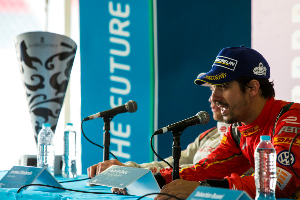 2015/2016 FIA Formula E Championship.
Mexico City ePrix, Autodromo Hermanos Rodriguez, Mexico City, Mexico.
Saturday 12 March 2016.
Lucas Di Grassi (BRA), ABT Audi Sport FE01.
Photo: Zak Mauger/LAT/Formula E
ref: Digital Image _79P4208