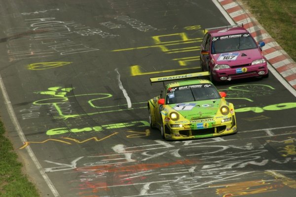 Timo Bernhard (GER) / Marc Lieb (GER) / Romain Dumas (FRA) / Marcel Tiemann (GER) Manthey Racing Porsche 997 GT3-RSR.
Nurburgring 24 Hours, Nurburgring, Germany, 24-25 May 2008.