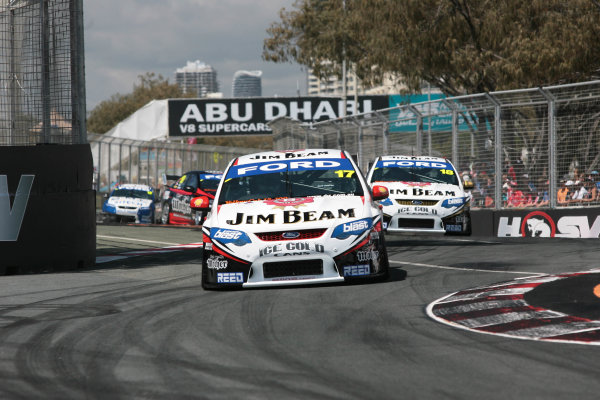 Gold Coast 600, Surfers Paradise, Queensland, Australia. 22nd - 24th October 2010.
Car 17,DJR,Dario Franchitti,Dick Johnson Racing,Falcon FG,Ford,Jim Beam Racing,Steven Johnson,Supercars,V8 Supercar,endurance,enduro.
World Copyright: Mark Horsburgh/LAT Photographic.
Ref: 17-DJR-EV11-10-23287.