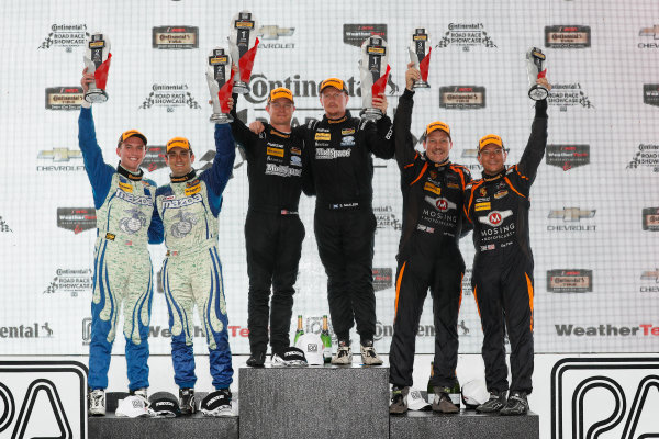 IMSA Continental Tire SportsCar Challenge
Road America 120
Road America, Elkhart Lake, WI USA
Saturday 5 August 2017
27, Mazda, Mazda MX-5, ST, Britt Casey Jr, Tom Long, 25, Mazda, Mazda MX-5, ST, Chad McCumbee, Stevan McAleer, 56, Porsche, Porsche Cayman, ST, Jeff Mosing, Eric Foss, podium
World Copyright: Michael L. Levitt
LAT Images