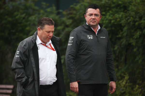 Shanghai International Circuit, Shanghai, China. Friday 07 April 2017.
Zak Brown, Executive Director, McLaren Technology Group, and Eric Boullier, Racing Director, McLaren.
World Copyright: Charles Coates/LAT Images
ref: Digital Image AN7T2549 Shanghai International Circuit, Shanghai, China. Friday 07 April 2017.
Zak Brown, Executive Director, McLaren Technology Group, and Eric Boullier, Racing Director, McLaren.
World Copyright: Charles Coates/LAT Images
ref: Digital Image AN7T2549