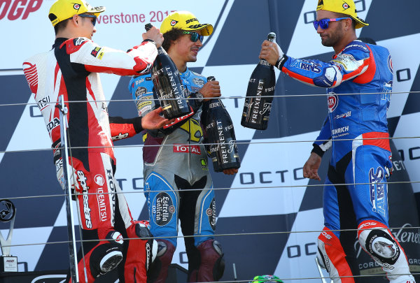 2017 Moto2 Championship - Round 12
Silverstone, Northamptonshire, UK.
Sunday 27 August 2017
Podium: race winner Takaaki Nakagami, Idemitsu Honda Team Asia, second place Mattia Pasini, Italtrans Racing Team, third place Franco Morbidelli, Marc VDS
World Copyright: Gold and Goose / LAT Images
ref: Digital Image 689741