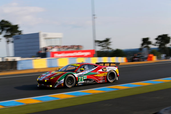 2014 Le Mans 24 Hours.
Circuit de la Sarthe, Le Mans, France.
Wednesday 11 June 2014.
 Davide Rigon/James Calado/Olivier Beretta, AF Corse, No.71 Ferrari 458 Italia. 
World Copyright: Adam Warner/LAT Photographic.
ref: Digital Image _L5R0611