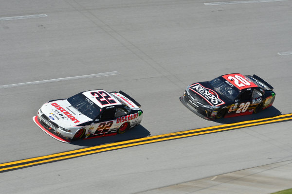 NASCAR Xfinity Series
Sparks Energy 300
Talladega Superspeedway, Talladega, AL USA
Saturday 6 May 2017
Joey Logano, Discount Tire Ford Mustang, Erik Jones, Reser's American Classic Toyota Camry.
World Copyright: John K Harrelson
LAT Images
ref: Digital Image 17TAL1jh_01875