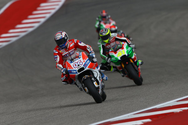 2017 MotoGP Championship - Round 3
Circuit of the Americas, Austin, Texas, USA
Friday 21 April 2017
Andrea Dovizioso, Ducati Team, Aleix Espargaro, Aprilia Racing Team Gresini
World Copyright: Gold and Goose Photography/LAT Images
ref: Digital Image MotoGP-500-1428