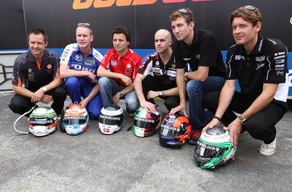 20-23 October, 2011, Surfers Paradise, Australia Andy Priaulx, Richard Lyons, Darren Turner, Marino Franchitti, Oliver Gavin and Richard Westbrook, members of the BRDC, honor their fallen friend, Dan Wheldon, during the Armor All Gold Coast 600, event 11 of the 2011 Australian V8 Supercar Championship Series at the Gold Coast Street Circuit, Gold Coast, Queensland, ÃÂ©2011, Marshall PruettEDITORIAL USAGE ONLY