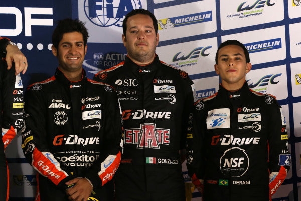 2015 FIA World Endurance Championship,
Bahrain International Circuit, Bahrain.
19th - 21st November 2015.
Gustavo Yacaman / Luis Felipe Derani / Ricardo Gonzalez G-Drive Racing Ligier JS P2 Nissan.
World Copyright: Jakob Ebrey / LAT Photographic.