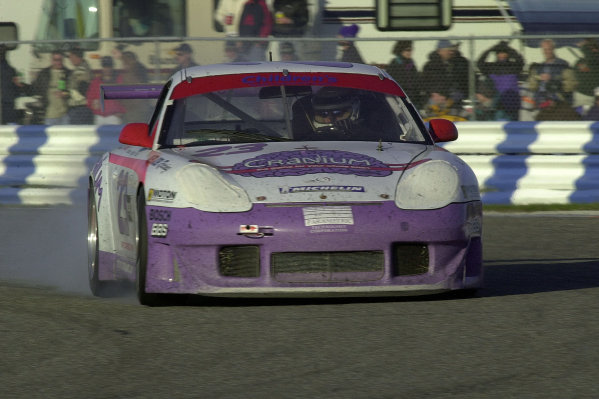 Rolex 24 at Daytona International Speedway
5-6 Feb
2000 Daytona Beach, Florida, USA
The Alex Job Racing Porshe (#23) locks a wheel entering the second horseshoe Saturday evening. This car lead GTU until the final hours before dropping out with engine trouble,having reached the top 10 as the SR entries retired. Rolex 24 at Daytona International Speedway
5-6 Feb
2000 Daytona Beach, Florida, USA
The Alex Job Racing Porshe (#23) locks a wheel entering the second horseshoe Saturday evening. This car lead GTU until the final hours before dropping out with engine trouble,having reached the top 10 as the SR entries retired.